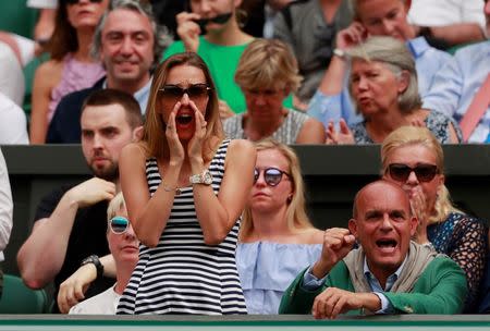 Tennis - Wimbledon - All England Lawn Tennis and Croquet Club, London, Britain - July 14, 2018. Serbia's Novak Djokovic's wife Jelena Ristic during his semi final match against Spain's Rafael Nadal REUTERS/Andrew Couldridge/Pool