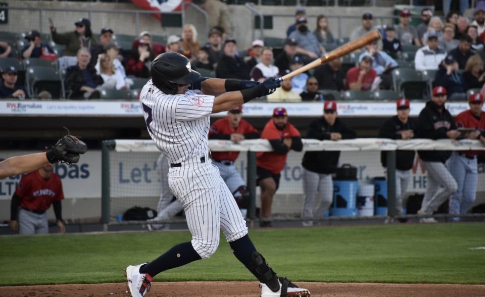 Yankees fans everywhere are asking: Is Volpe the next great New York shortstop? (Credit: Somerset Patriots)