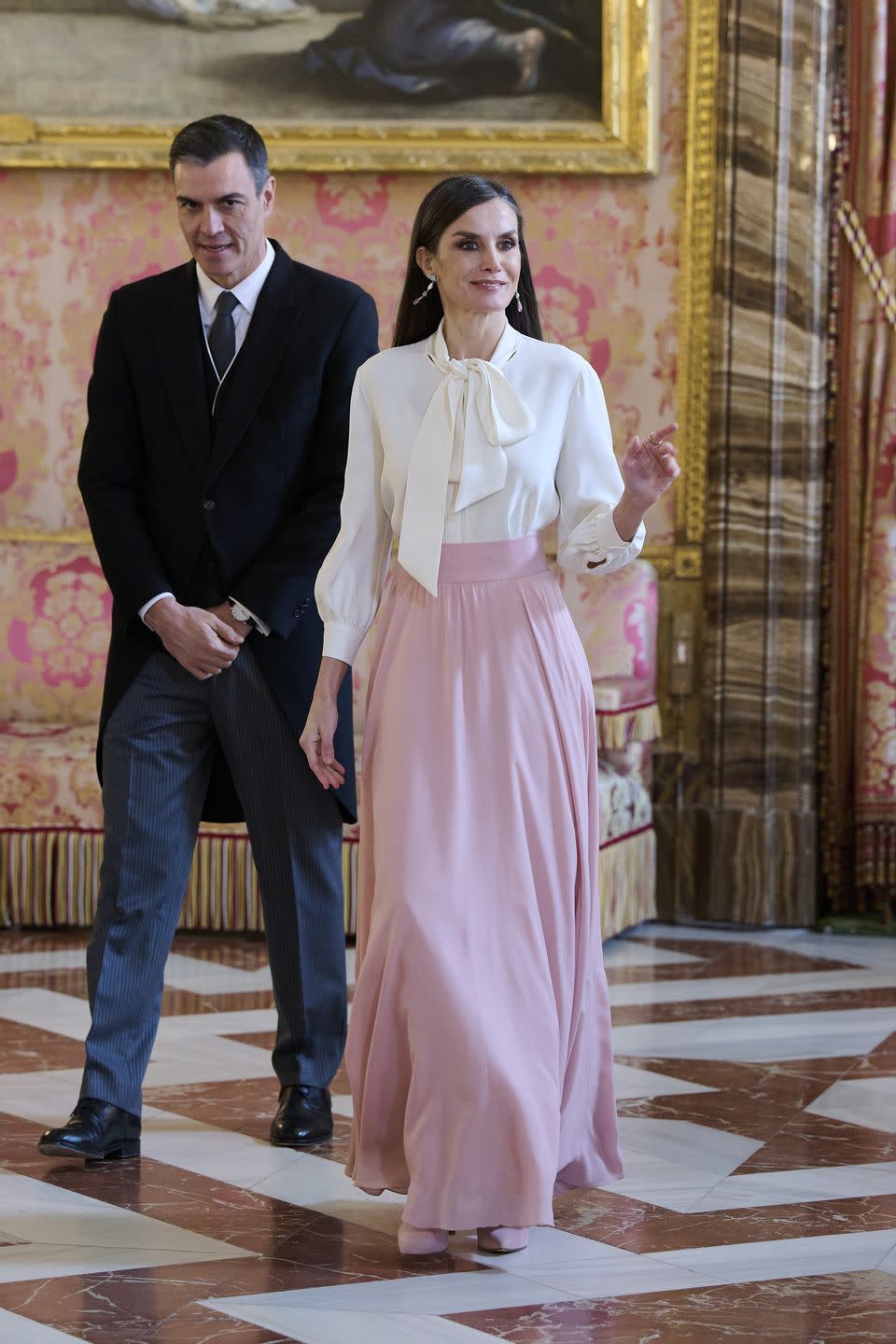 spanish royals receive the diplomatic corps at zarzuela palace