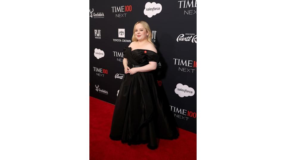 nicola coughlan in a black ball gown