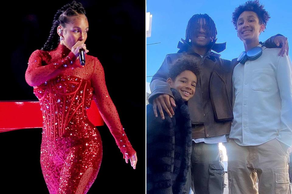 <p>Steph Chambers/Getty; Instagram</p> Alicia Keys and sons