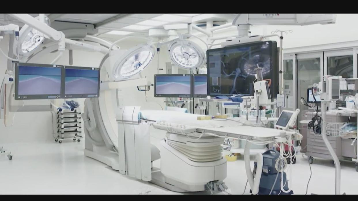 Hybrid operating rooms are already in major cities, including this one in New Jersey. It's a way to work around a patient, instead of moving them from department to department during critical situations. (Lourdes Health System/YouTube - image credit)