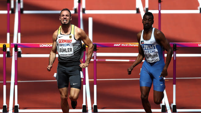 Matthias Bühler (l.) kam als Letzter seines Halbfinals ins Ziel