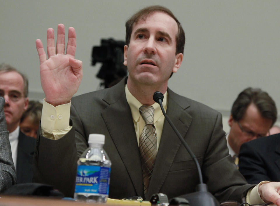 WASHINGTON - FEBRUARY 04:  Harry Markopolos testifies during a House Financial Services Committee hearing on Capitol Hill February 4, 2009 in Washington, DC. The committee is hearing testimony on the alleged $50 billion dollar Madoff ponzi scheme and regulatory failures.  (Photo by Mark Wilson/Getty Images)