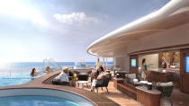 <p>Adults will indulge in sun-drenched serenity at Quiet Cove, a peaceful refuge dedicated to lounging, sipping and soaking. Set away from the bustle of family activities, this secluded adults-only district will feature a luxurious infinity pool, poolside bar and chic cafe. (Disney)</p> 