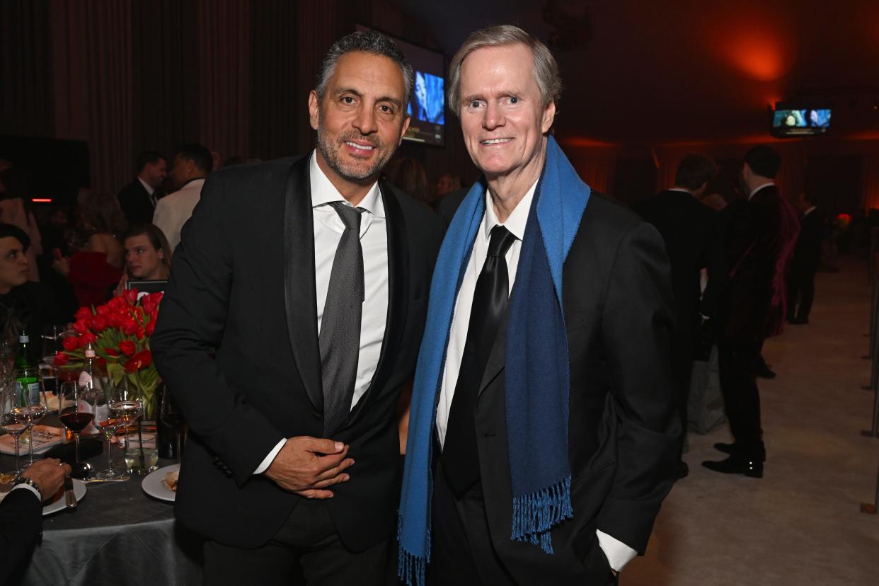 Mauricio Umansky (left) Rick Hilton (right) at Elton John AIDS Foundation's Academy Awards viewing party  on March 12, 2023.