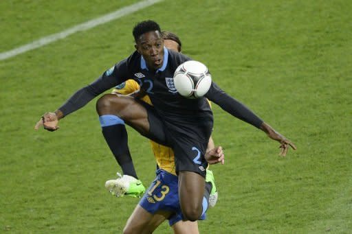 English forward Danny Welbeck pictured during the Euro 2012 match against Sweden on June 15. England remained on course for a place in the knockout rounds of Euro 2012 after coming from behind to send Sweden crashing out of the tournament with a 3-2 victory