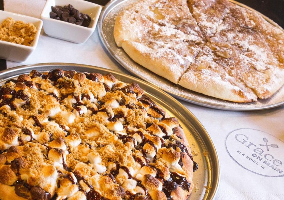 S’mores Pizza is one of the popular desserts at Grace on Main in Elk Horn.