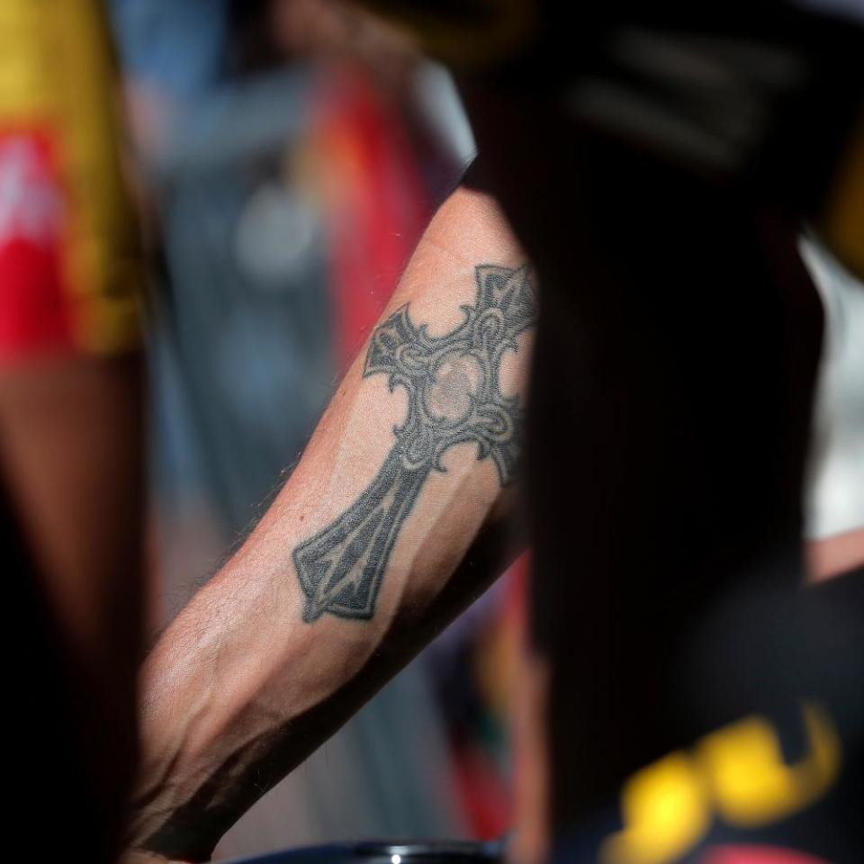 Rider’s tattoo ahead of Stage 5.