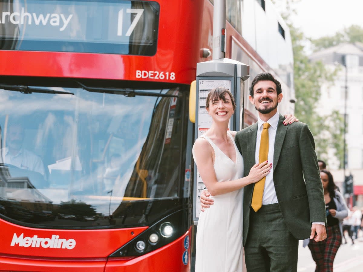 Rory and Charlotte O'Keeffe, who met at a bus stop in 2015 (James White)