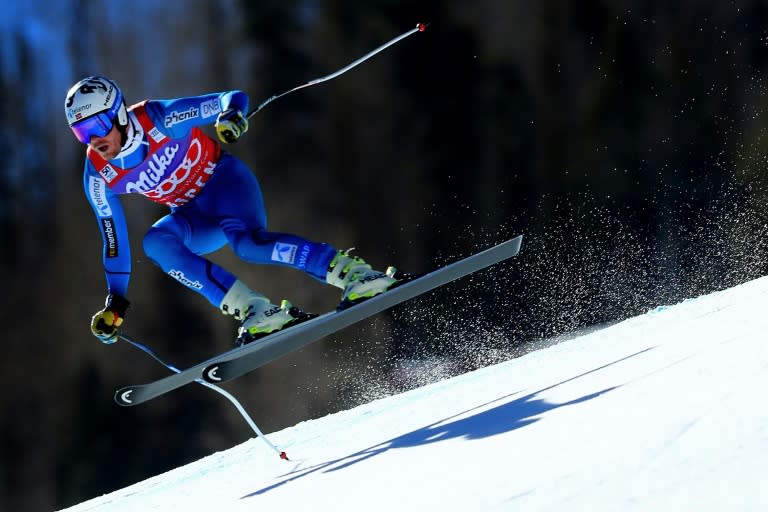 Kjetil Jansrud of Norway competes in the men's Super-G during the Audi FIS Ski World Cup Finals at Aspen Mountain on March 16, 2017 in Aspen, Colorado