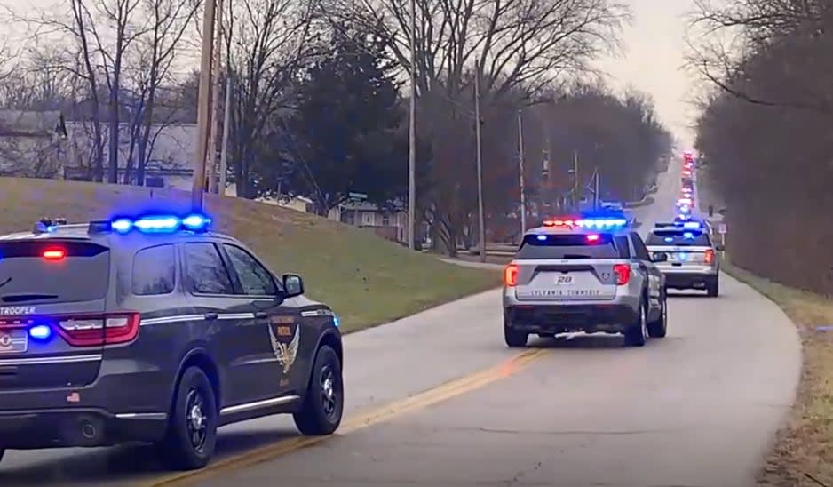 Procession for fallen Preble County Deputy Josh Hamilton.