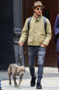 <p>Justin Theroux and his loyal pup Kuma take a walk in New York City on Nov. 21.</p>