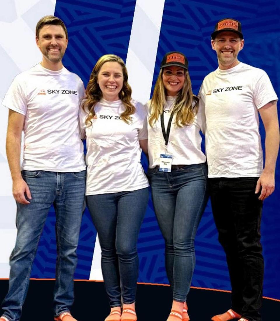 From left to right, William and Crystal Milby, and Sandra and David Milby, franchise owners of a new Sky Zone trampoline park coming to the Warner Robins area.