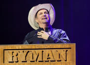 <p>Garth Brooks is honored with the Kris Kristofferson Lifetime Achievement Award at the NSAI 2022 Nashville Songwriter Awards.</p>