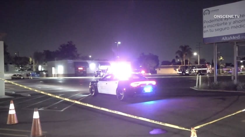 Anaheim investigate the scene where an officer was exposed to fentanyl during an arrest.