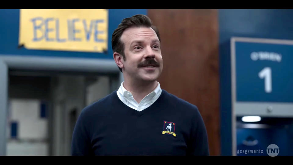 VARIOUS CITIES - APRIL 04: In this screengrab released on April 4, 2021, Jason Sudeikis performs as 