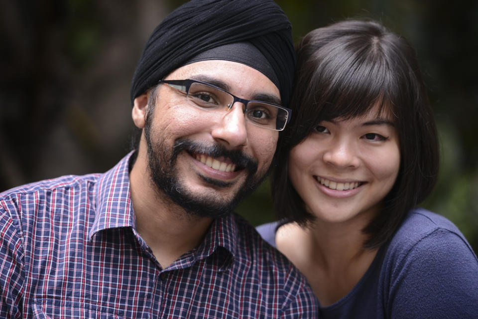 Arvinder Singh and Nathalie Annette Kee Xuan Li have been together for two years.  – The Malaysian Insider pic by Nazir Sufari, September 16, 2014.