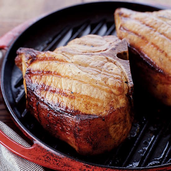 Grilled Maple-Brined Pork Chops