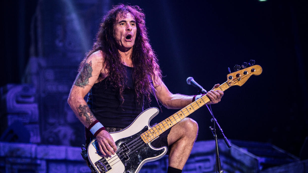  Steve Harris on stage in 2016 