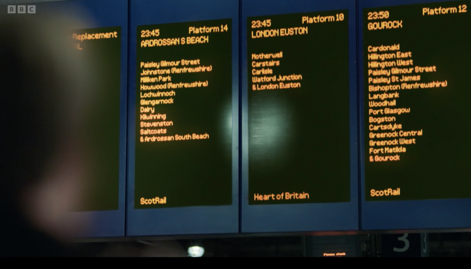 The series ended up sparking discussion about trains online. (BBC screen grab)