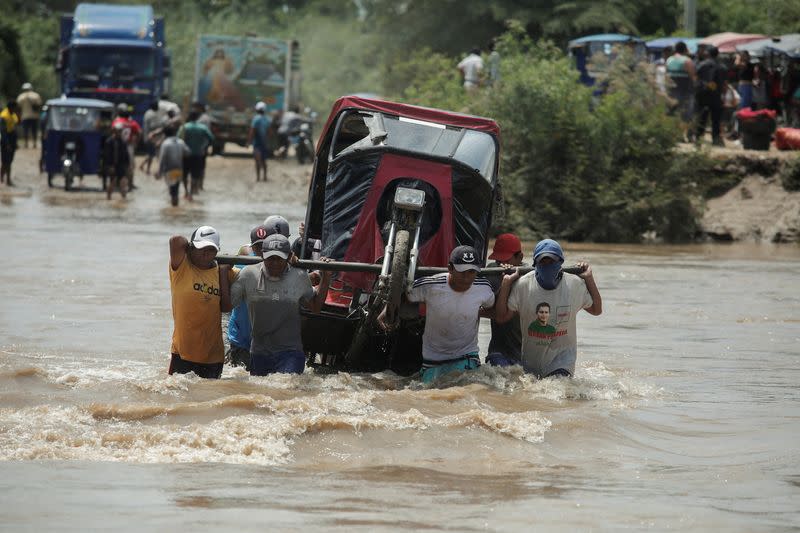 Floods in northern Peru due to the rains caused by Cyclone Yaku