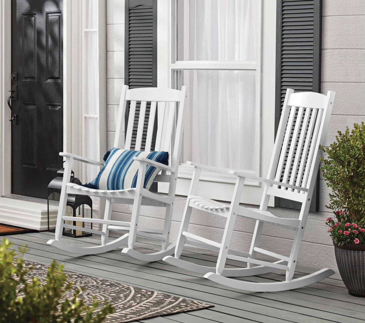 <p><a href="https://go.redirectingat.com?id=74968X1596630&url=https%3A%2F%2Fwww.walmart.com%2Fip%2FMainstays-Outdoor-Wood-Porch-Rocking-Chair-White-Color-Weather-Resistant-Finish%2F886865496&sref=https%3A%2F%2Fwww.popularmechanics.com%2Fhome%2Fg39371532%2Fbest-patio-furniture%2F" rel="nofollow noopener" target="_blank" data-ylk="slk:Shop Now;elm:context_link;itc:0;sec:content-canvas" class="link rapid-noclick-resp">Shop Now</a></p><p>Outdoor Patio Wood Rocking Chair </p><p>walmart.com</p><p>$97.00</p>