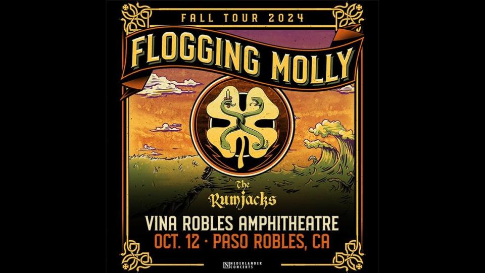 Celtic punk band Flogging Molly will perform Oct. 12 at the Vina Robles Amphitheatre in Paso Robles.