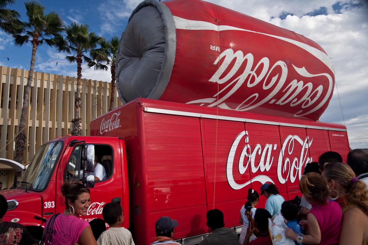 Coca-Cola parade truck in Mazatlan, Mexico