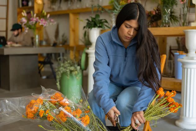 Angélica Rivera Varela and her partner Miguel Rivera spend the week preparing for private events and weekends when Semillas Plant Studio is open. (Photo: Jesus J. Montero for HuffPost)