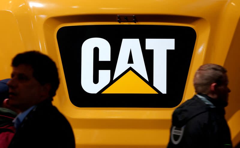 FILE PHOTO: FILE PHOTO: Caterpillar logo is pictured at the 'Bauma' Trade Fair in Munich