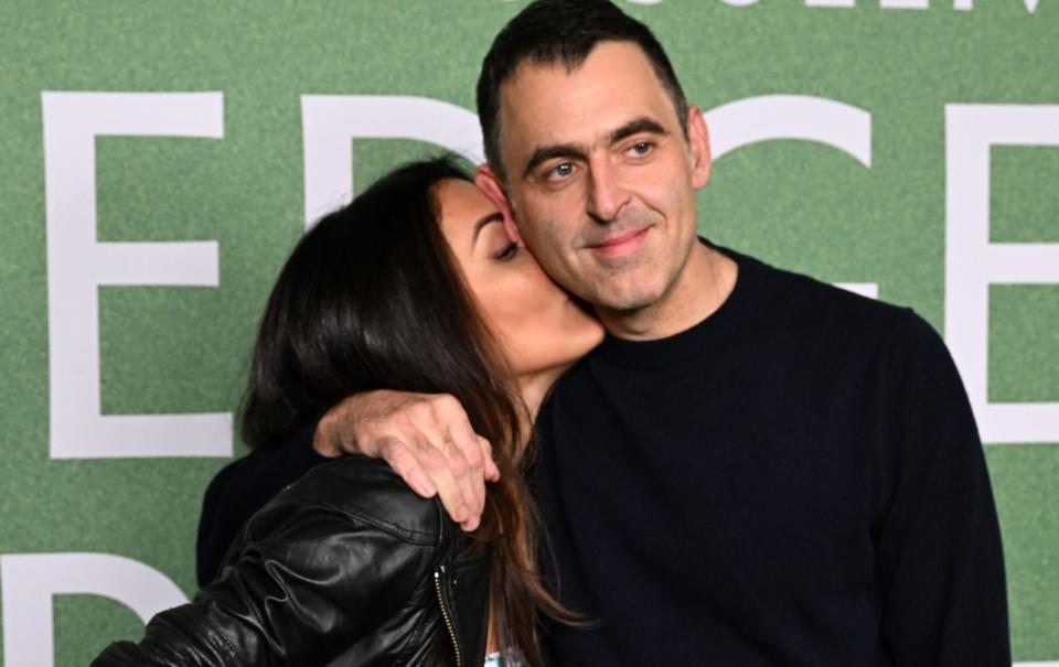 Ronnie O'Sullivan with his partner, Laila Rouass (left)