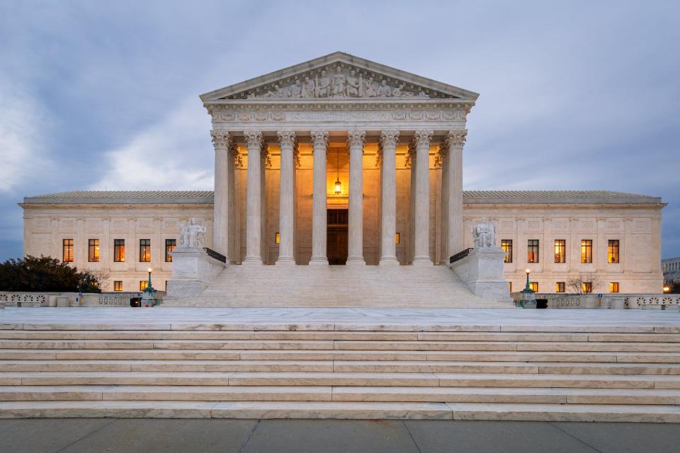 The Colorado case may well be headed for the U.S. Supreme Court. <a href="https://www.gettyimages.com/detail/photo/steps-to-the-united-states-supreme-court-washington-royalty-free-image/1364488146?phrase=US+Supreme+Court&adppopup=true" rel="nofollow noopener" target="_blank" data-ylk="slk:joe daniel price/Getty Images;elm:context_link;itc:0;sec:content-canvas" class="link ">joe daniel price/Getty Images</a>