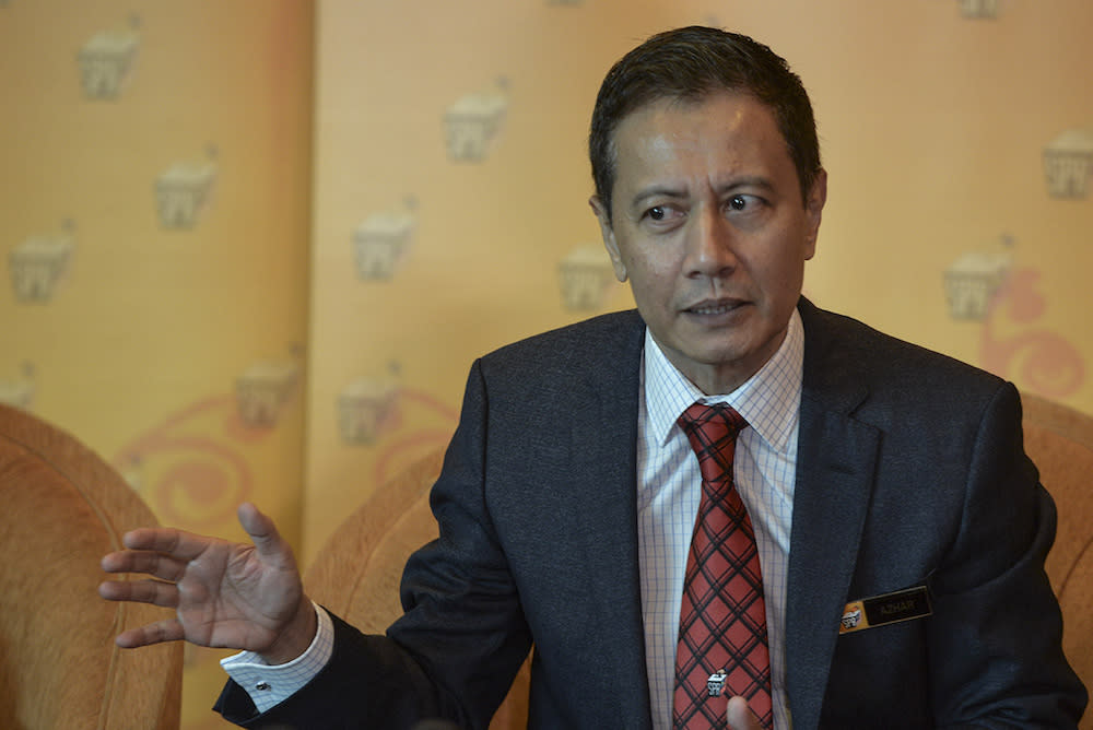 Election Commission chairman Azhar Azizan Harun speaks to the media during a press conference at Putrajaya International Convention Centre (PICC) in Putrajaya July 18, 2019. — Picture by Shafwan Zaidon