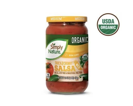 <p><strong>ALDI</strong></p><p>ALDI</p><p><a href="https://www.aldi.us/en/products/pantry-essentials/sauces-salsa/detail/ps/p/simply-nature-organic-thick-chunky-medium-salsa/" rel="nofollow noopener" target="_blank" data-ylk="slk:Shop Now;elm:context_link;itc:0;sec:content-canvas" class="link ">Shop Now</a></p><p>Salsa is bursting with anti-oxidants, vitamins and minerals. It is a rich source of vitamin C from the tomatoes and peppers and there's not a lot it doesn't taste great on. Plus, its low in calories so you can eat a lot more of it! We love this Non-GMO and USDA certified organic pick from <a href="https://www.goodhousekeeping.com/nutrition-approved-emblem/" rel="nofollow noopener" target="_blank" data-ylk="slk:Good Housekeeping Nutritionist Approved;elm:context_link;itc:0;sec:content-canvas" class="link ">Good Housekeeping Nutritionist Approved</a> Simply Nature by ALDI.</p>