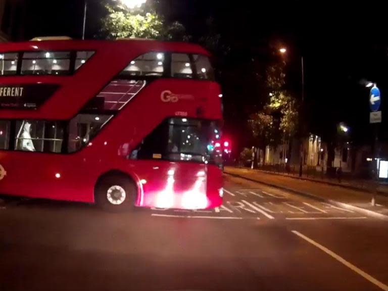 London double decker bus caught on video rolling onto main road with no driver