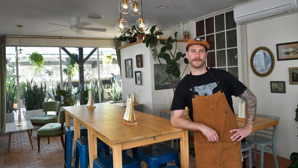 Terrence Daley, seen here, and his wife Laura are business partners at The Daley Trade in downtown Titusville.