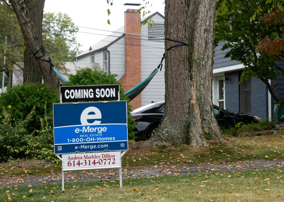 A "Coming Soon" sign in front of a home in Bexley on Tuesday. Population growth and a lack of hew housing has created the "perfect storm" for property value increases, according to the Franklin County auditor.