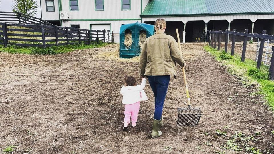 Emily VanCamp and her daughter Iris