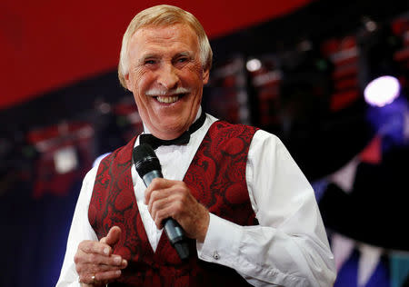 FILE PHOTO: TV presenter and entertainer Bruce Forsyth performs on the Avalon Stage at the Glastonbury music festival at Worthy Farm in Somerset, June 30, 2013. REUTERS/Olivia Harris/File Photo