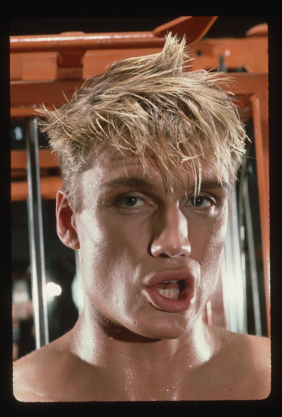 Dolph Lundgren at Workout (Photo by Â© Roger Ressmeyer/CORBIS/VCG via Getty Images)