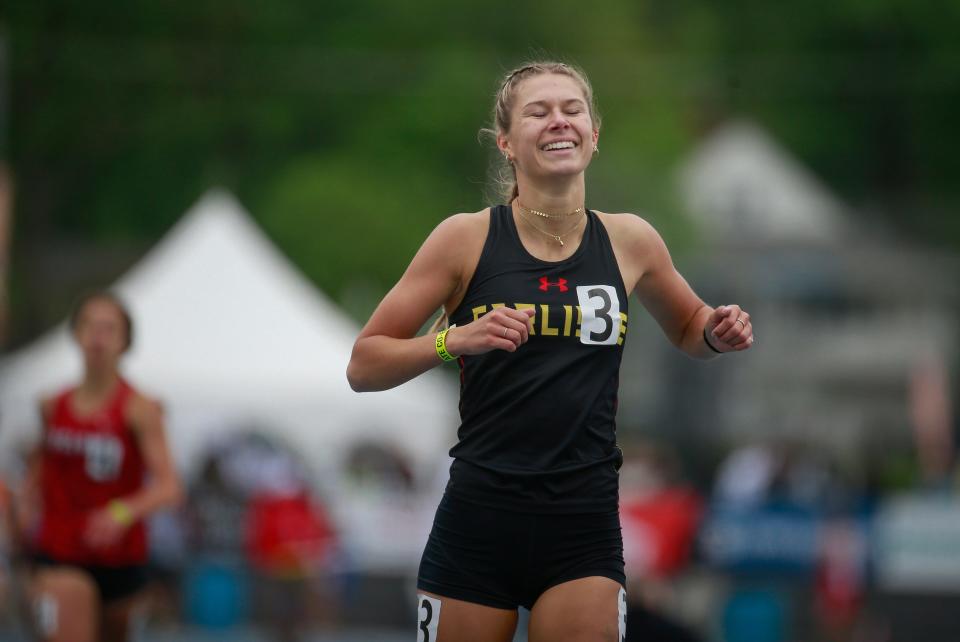 Carlisle senior Ainsley Erzen won a Class 3A state title in the girls 800 meter run during the Iowa high school state track and field meet on May 21 at Drake Stadium in Des Moines.