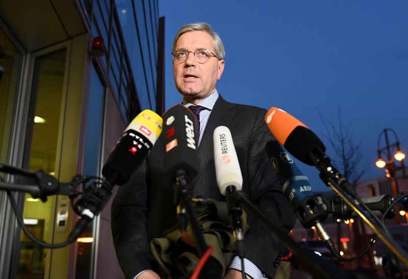 Norbert Roettgen of the Christian Democratic Union (CDU) arrives at their party headquarters in Berlin