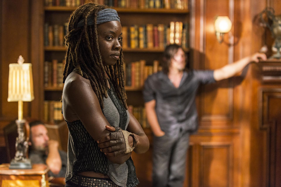 <p>Norman Reedus as Daryl Dixon, Danai Gurira as Michonne (Credit: Gene Page/AMC) </p>