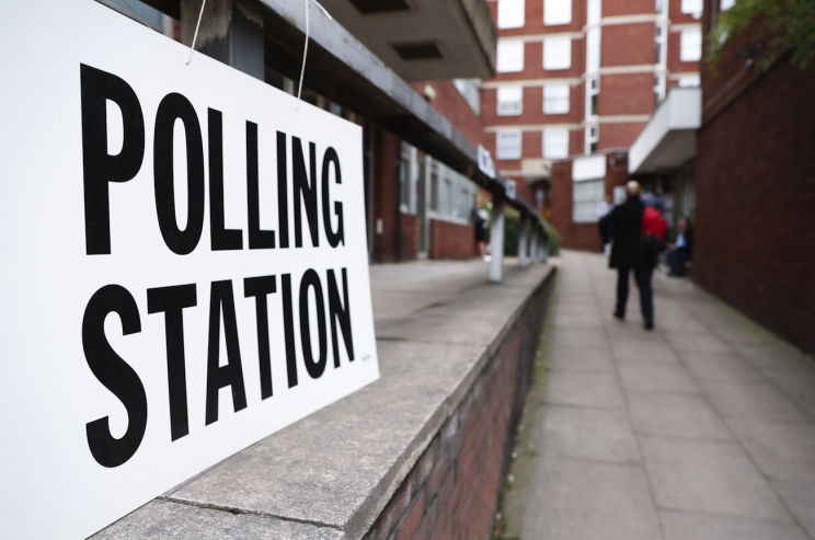 A Polling Station in London opens it doors earlier today (Picture: REX Features)