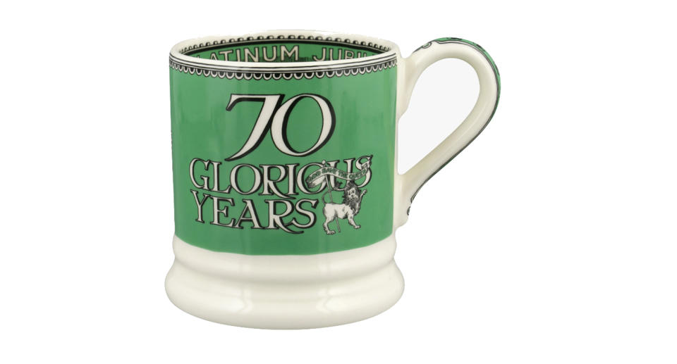 This celebratory mug can fit a supersized cup of tea or coffee. (Emma Bridgewater)