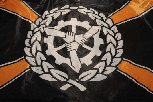 Counter terrorism police seized a number of flags from Dunn-Koczorowski, including one for Ironmarch - a now defunct neo-Nazi website which described itself as a 'fascist social network'. (Counter Terrorism Policing North East)