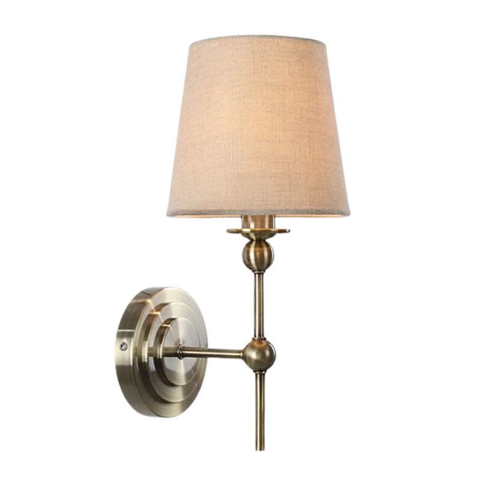 M&S wall light with beige shade