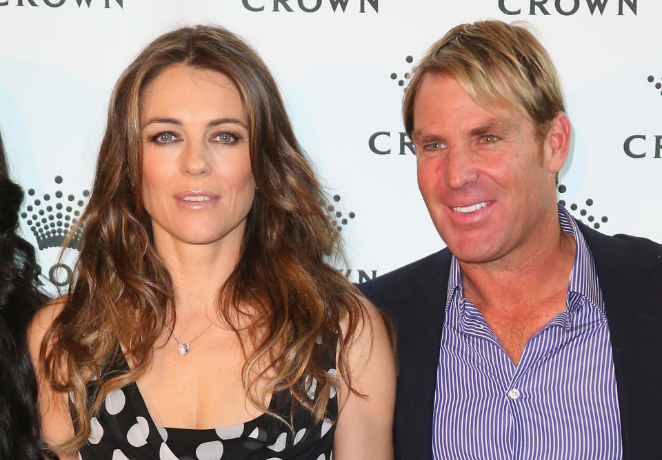 Liz and ex Shane Warne pictured in 2013. Photo: Getty 