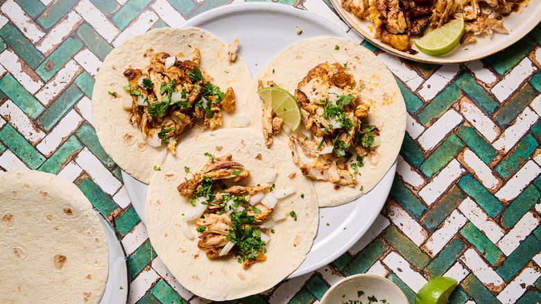 chicken tacos on a plate